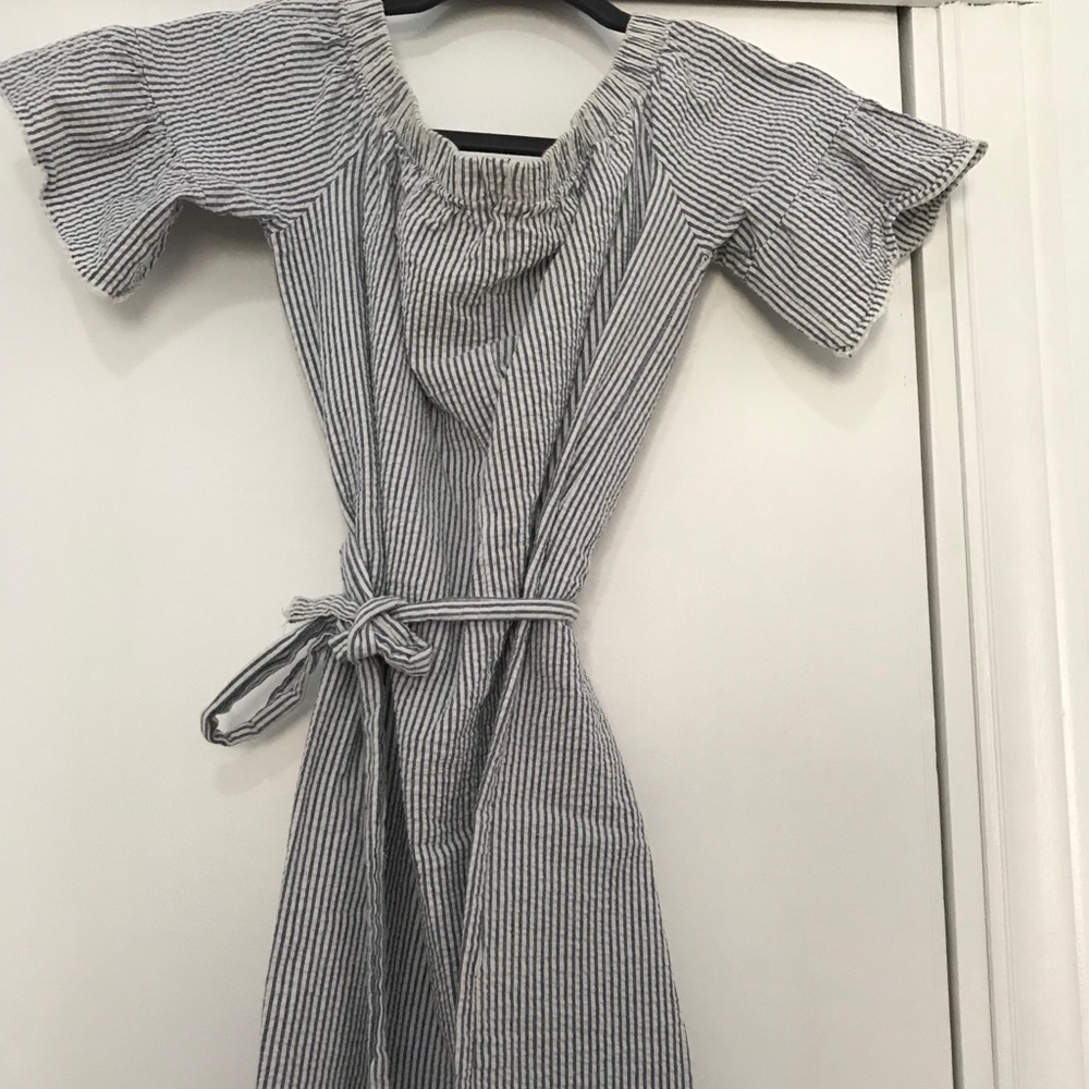 Pinstriped mini dress